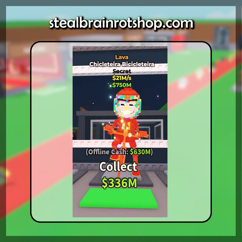 The Secret Brainrot Chicleteira Bicicleteira Lava variant in the popular ROBLOX game Steal A Brainrot. Sold by the #1 Steal A Brainrot Shop stealbrainrotshop.com!