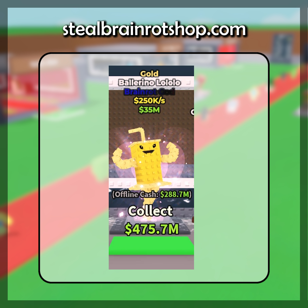 The Brainrot God Ballerino Lololo Gold variant in the popular ROBLOX game Steal A Brainrot. Sold by the #1 Steal A Brainrot Shop stealbrainrotshop.com!