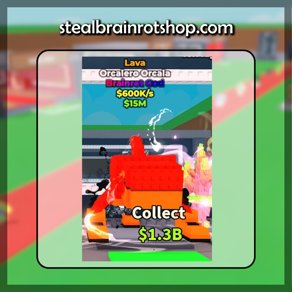 The Brainrot God Orcalero Orcala Lava variant in the popular ROBLOX game Steal A Brainrot. Sold by the #1 Steal A Brainrot Shop stealbrainrotshop.com!
