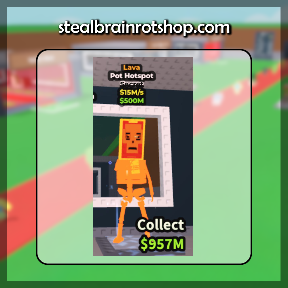 The Secret Brainrot Pot Hotspot Lava variant in the popular ROBLOX game Steal A Brainrot. Sold by the #1 Steal A Brainrot Shop stealbrainrotshop.com!