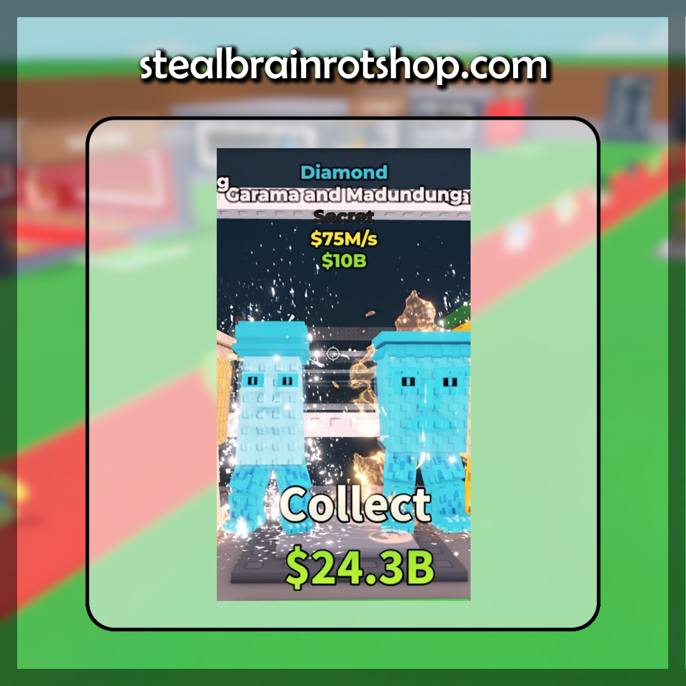 The Secret Brainrot Garama and Madundung Diamond variant in the popular ROBLOX game Steal A Brainrot. Sold by the #1 Steal A Brainrot Shop stealbrainrotshop.com!