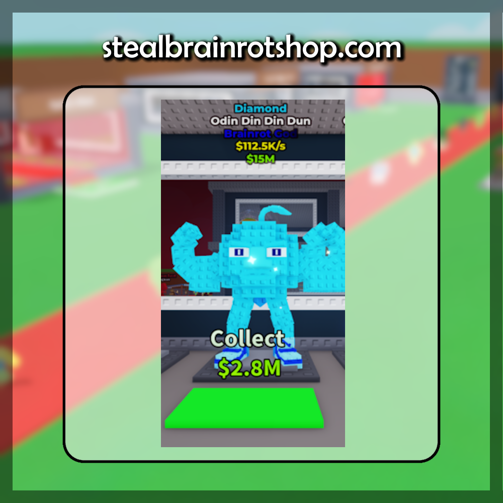 The Brainrot God Odin Din Din Dun Diamond variant in the popular ROBLOX game Steal A Brainrot. Sold by the #1 Steal A Brainrot Shop stealbrainrotshop.com!