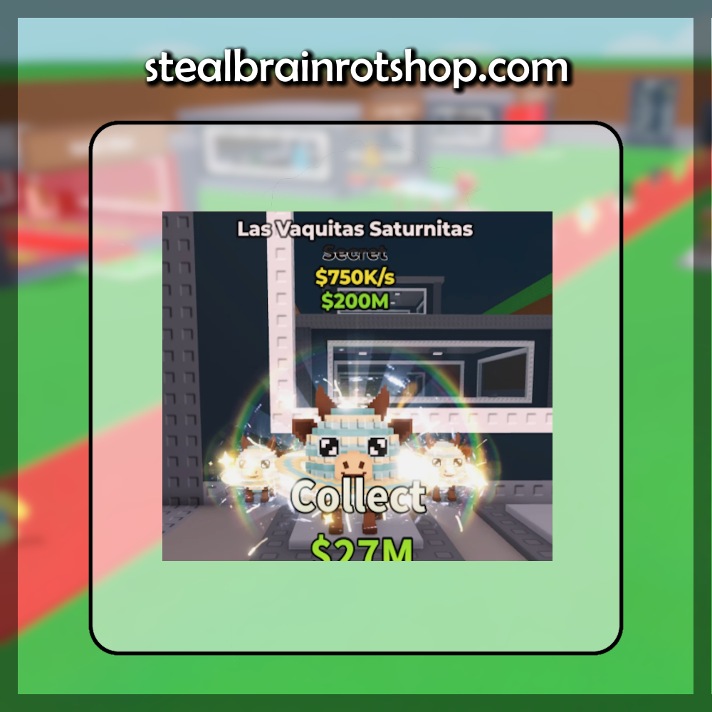 The Secret Brainrot Las Vaquitas Saturnitas in the popular ROBLOX game Steal A Brainrot. Sold by the #1 Steal A Brainrot Shop stealbrainrotshop.com!